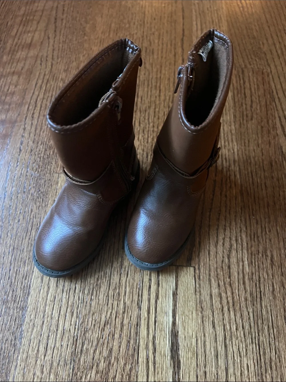 Carter's Brown Girls Mid-Calf Buckle Side-Zip Boots